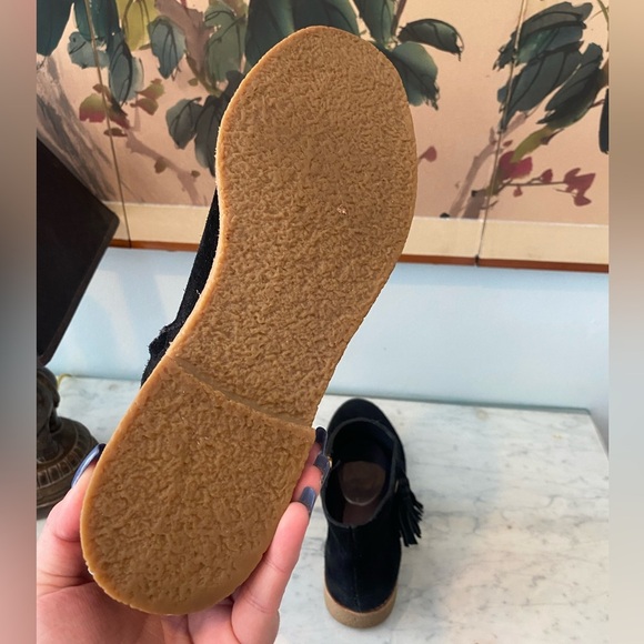 Kate Spade Bellamy Suede Tassel Black Booties Size 8.5 VGUC - Picture 5 of 6